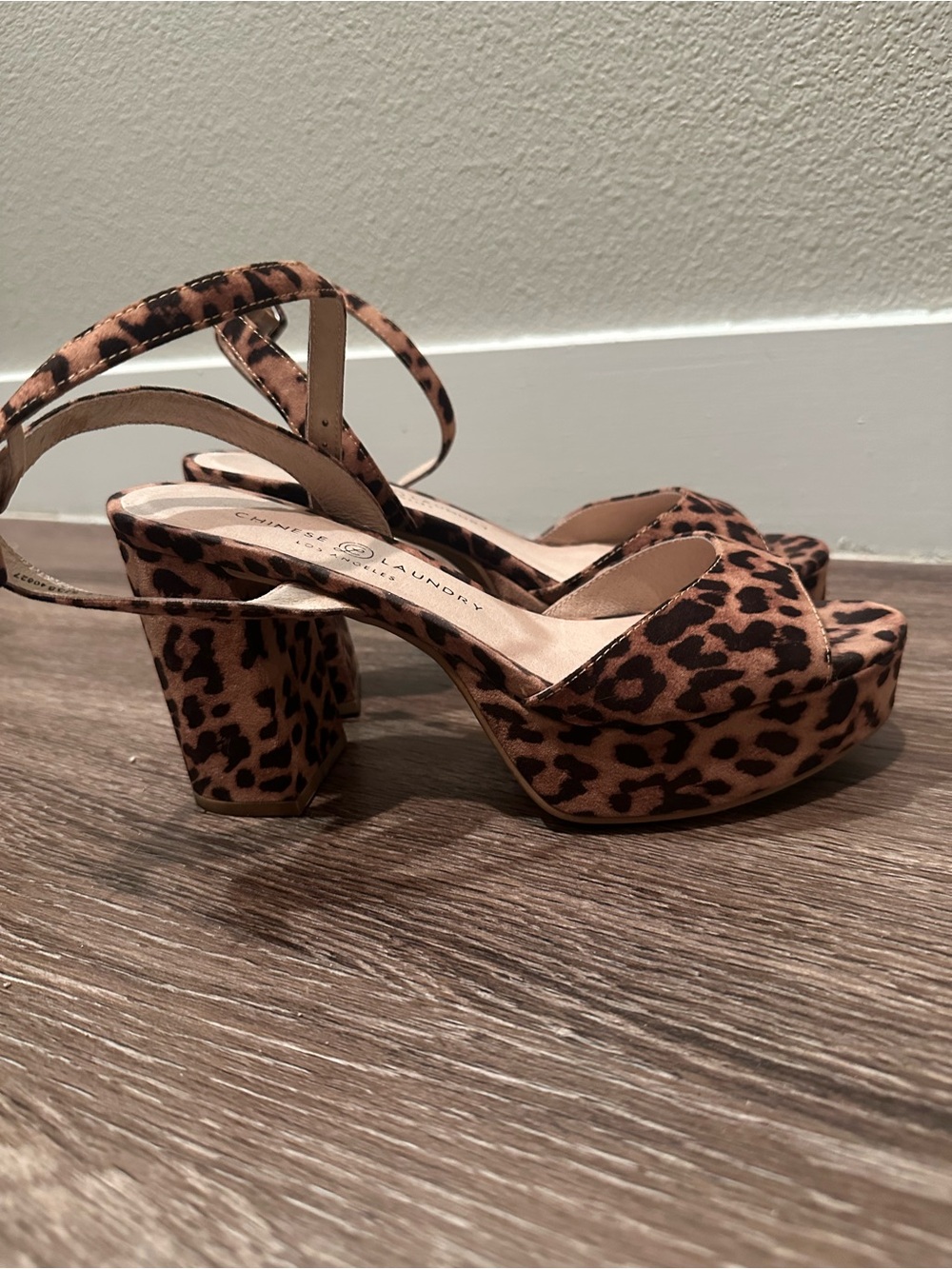 Leopard platform heels